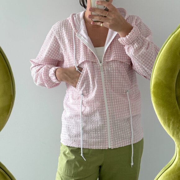 Sold & Striped Pink Gingham Wind Breaker Jacket - Picture 9 of 9